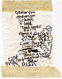 Nirvana Kurt Cobain Stage Used Handwritten Setlist With “Smells Like Teen Spirit” (JSA)