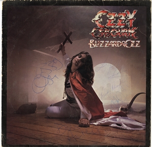 Ozzy Osbourne Band with Randy Rhoads Signed "Blizzard of Ozz" Album (Signed by 5) (REAL)