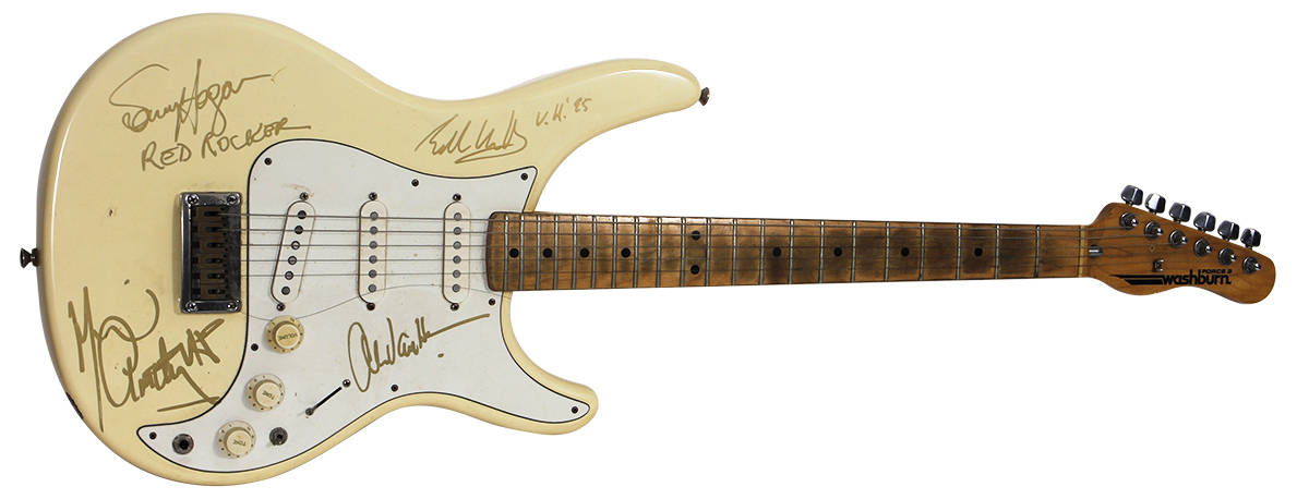 Lot Detail - Van Halen Signed Washburn Cream Electric Guitar Lot Detail - Van Halen Signed Washburn Cream Electric Guitar