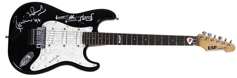 The Rolling Stones Ronnie Wood Owned, Played & Signed Custom Made ESP Vintage Plus Stratocaster Guitar Also Signed by Keith Richards (JSA & REAL)