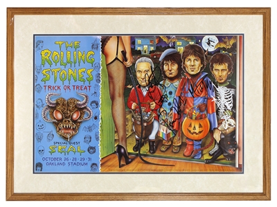 The Rolling Stones Signed 1994 Halloween Concert Poster (REAL)