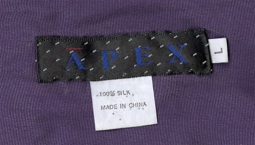 Michael Jackson Owned and Worn Purple Silk Button-Down Shirt