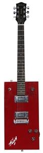 Bo Diddley Owned, Played & Twice Signed Signature Model Red Cigar Box Guitar (RGU)
