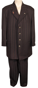 Bo Diddley Signed Stage and Iconic Event Worn Brown Pinstripe Suit