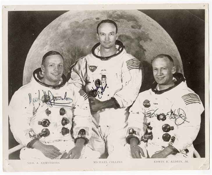 Apollo 11 Triple-Signed 8 x 10 Photo (Armstrong, Collins and Aldrin)