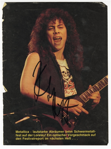 Metallica Kirk Hammett Signed Magazine Photograph