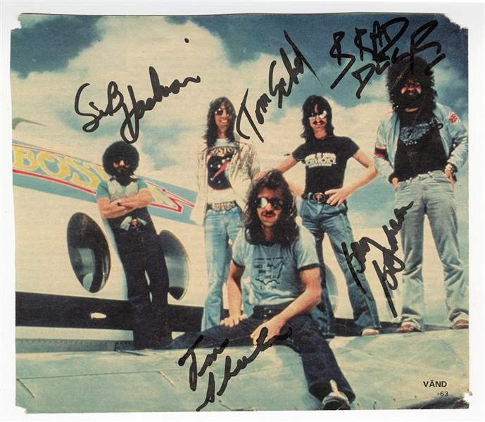 Boston Original Band Members Signed German Magazine Photograph (5)