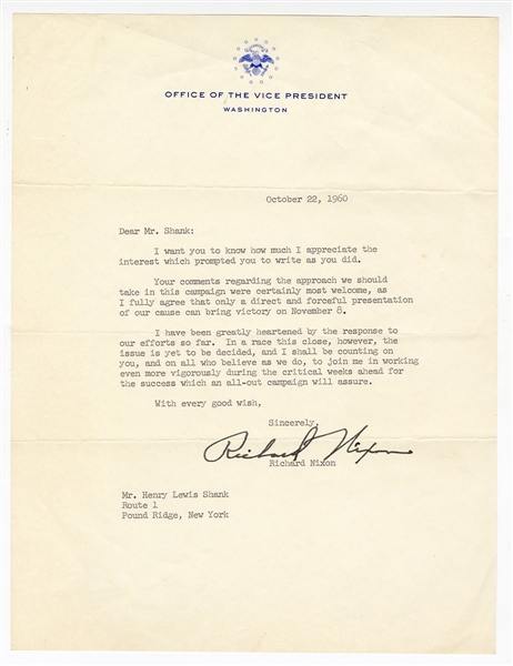 Richard Nixon Signed Typewritten Letter
