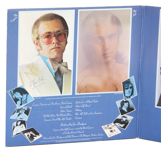 Elton John & Bernie Taupin Vintage Signed “Captain Fantastic and the Brown Dirt Cowboy” Album (REAL)