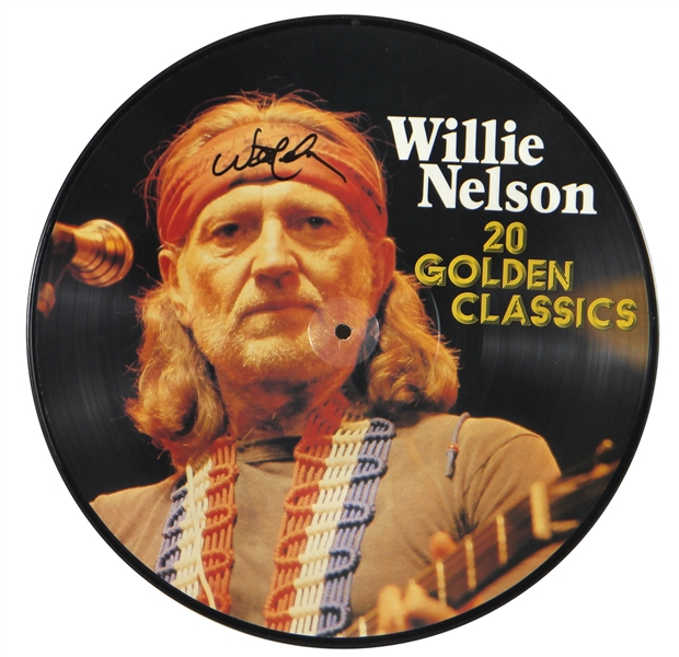 Willie Nelson Signed “20 Golden Classics” Picture Disc (REAL)