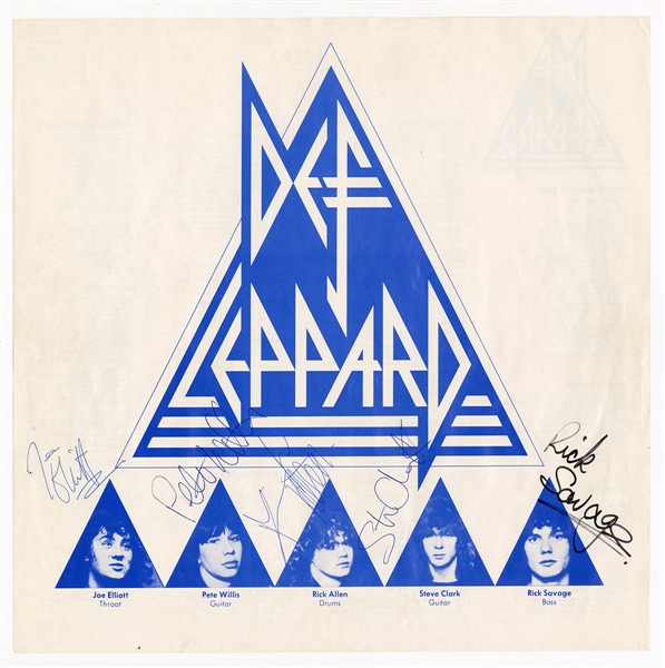Def Leppard Vintage Signed “High N’ Dry” Inner Sleeve with Steve Clark! (REAL)