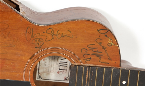 Acoustic Guitar Played & Signed By Many Artists Including Lou Gramm, Doug Clifford, Paul Rodgers and Leigh Foxx (The Coke Guitar)