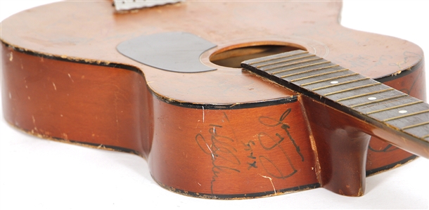 Acoustic Guitar Played & Signed By Many Artists Including Lou Gramm, Doug Clifford, Paul Rodgers and Leigh Foxx (The Coke Guitar)