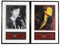 Keith Richards & Mick Jagger Framed Displays with Concert Tickets