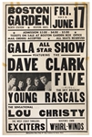 Dave Clark Five 1966 Boston Garden Concert Poster