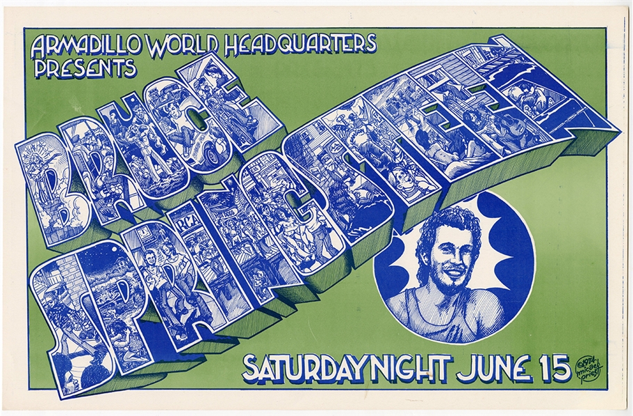 Bruce Springsteen 1974 Armadillo World Headquarters Original Concert Poster