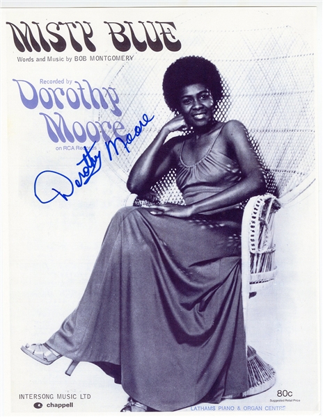 Dorothy Moore Signed “Misty Blue” Original Sheet Music