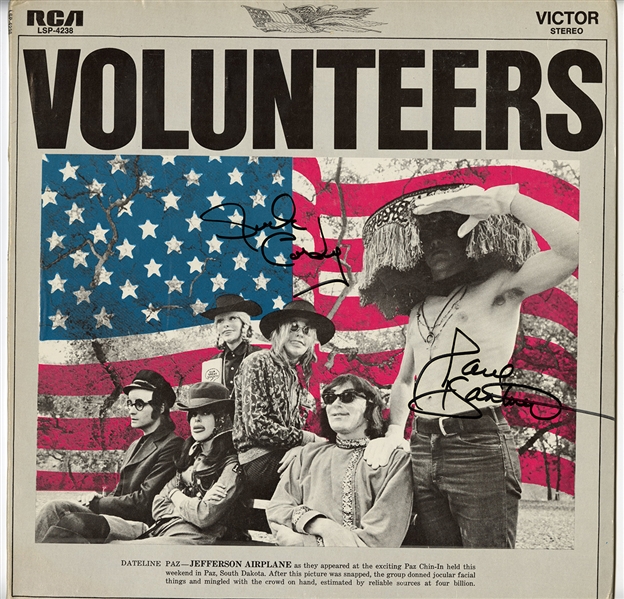 Paul Kantner & Jack Casady Signed Jefferson Airplane "Volunteers" and "Bless Its Pointed Little Head" Albums