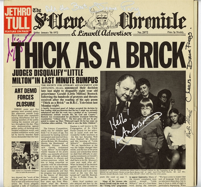 Jethro Tull Signed "Thick as a Brick" and "Jethro Tull" Albums