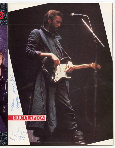LIVE Aid July 13, 1985 Signed Program By Eric Clapton, Jack Nicholson, Robert Plant and More!