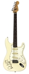 Elvis Costello Played & Signed White Fender Squire Stratocaster