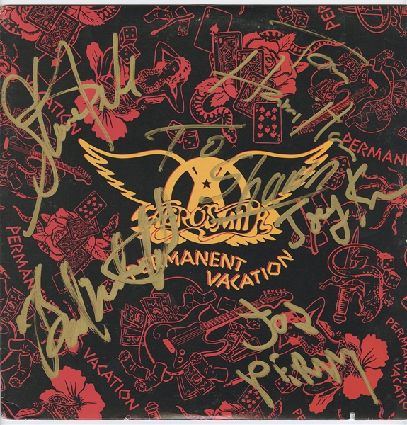 Aerosmith Band Signed “Permanent Vacation” Album (REAL)