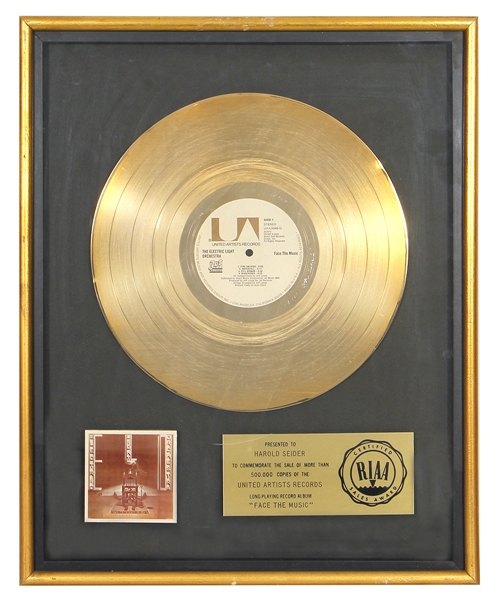Electric Light Orchestra RIAA Gold Record Award For “Face the Music”