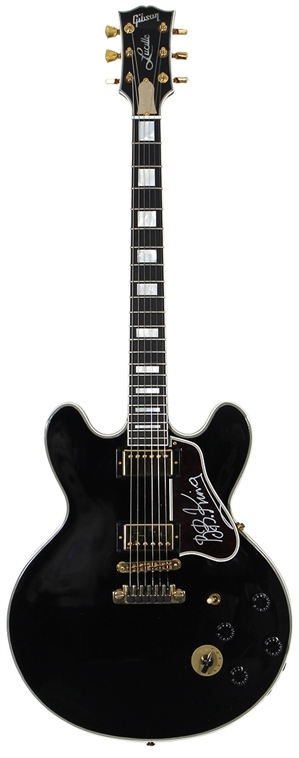B.B. King Stage Played & Signed 2005 Gibson Lucille Guitar with Stage Used & Signed Microphone (JSA & RGU)