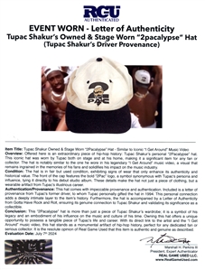 Tupac Shakur Owned & Worn “2pacalypse” Hat - Similar to Iconic “I Get Around” Music Video (RGU)