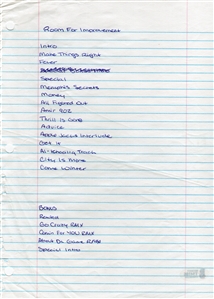 Drake Incredibly Rare Handwritten Room For Improvement Debut Mixtape Original Track List Featuring Come Winter and 7 Other Released Songs (Beckett)