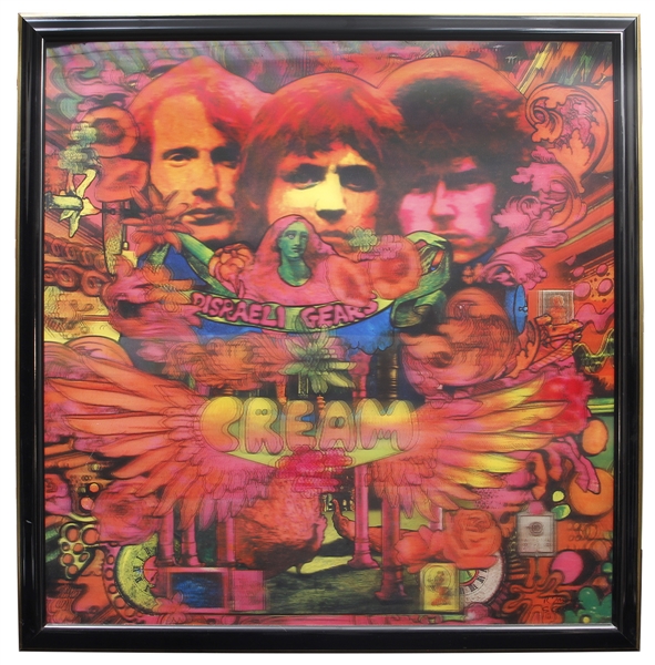 Cream "Disraeli Gears" Incredibly Rare Oversized 44 x 44 Original Album Cover Lenticular
