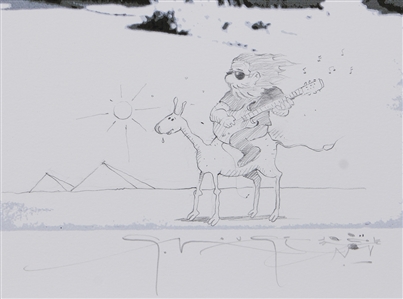 Grateful Dead Original Limited Edition Lithograph Signed by Stanley Mouse with His Hand Drawings