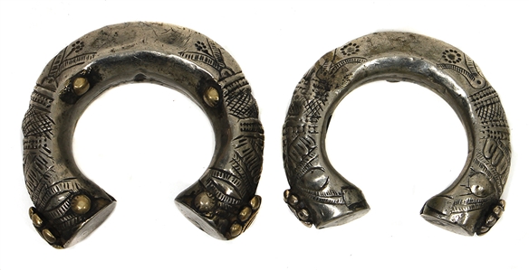 Jimi Hendrix Owned & Worn Silver Metal Indian Cuff Bracelets (2)