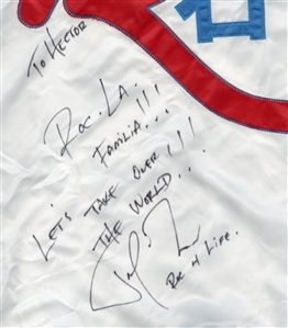 Jay-Z Owned, Worn and Signed Roc-A-Fella Promotional Jacket with Incredible Inscription (JSA & RGU)