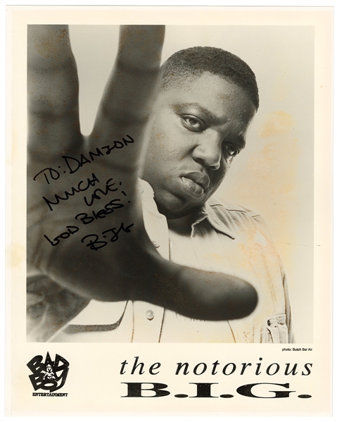 The Notorious B.I.G. Signed Original Bad Boy Entertainment Press Photo - Signed Day Before Death 3/8/1997 (JSA)