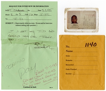 Tupac Shakurs 3/8/1995 New York Department Of Corrections Prison ID Card with Handwritten Letter (RGU)
