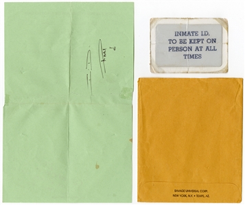 Tupac Shakur's 3/8/1995 New York Department Of Corrections Prison ID Card with Handwritten Letter (RGU)