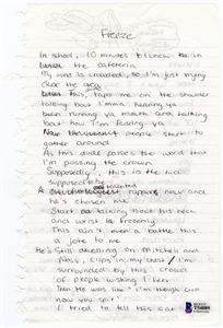 Drake Handwritten & Twice Signed “Freeze” and “Previously Recorded” Lyrics (Beckett)