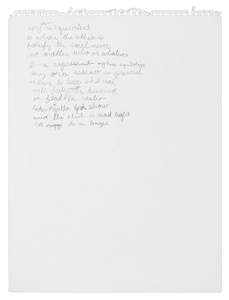 Kanye West "It’s On Tonight" Handwritten Lyrics