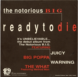 The Notorious B.I.G. Signed “Ready to Die” Album Flat (JSA)
