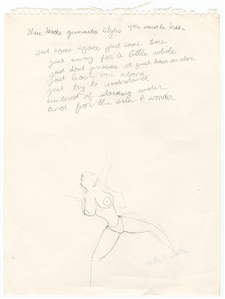 Kanye West “Away For a Little While” Handwritten Lyrics with Nude Woman Drawing