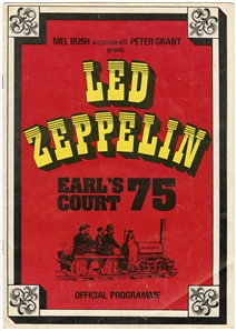 Led Zeppelin Historic Original Band Signed 1975 Earl's Court Concert Program (JSA)