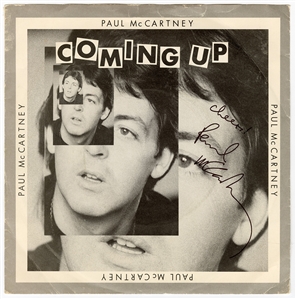 Paul McCartney Signed "Coming Up" 45 Record (REAL)