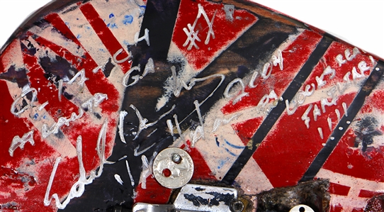 Eddie Van Halen Signed & Inscribed Custom Exact Replica Frankenstrat Red & White Striped Stratocaster Guitar (PSA)