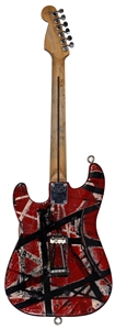 Eddie Van Halen Signed & Inscribed Custom Exact Replica Frankenstrat Red & White Striped Stratocaster Guitar (PSA)