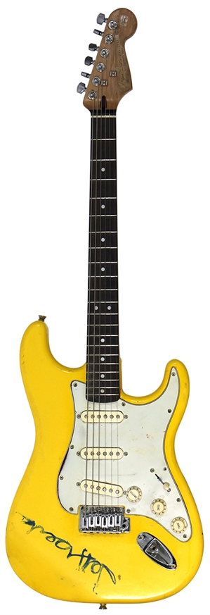 Jeff Beck 09/06/2003 Stage Played and Signed Yellow Fender Stratocaster Guitar (RGU & REAL)