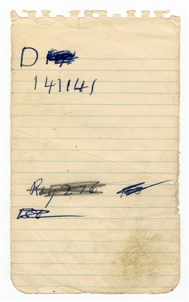 "Shoeless" Joe Jackson Handwritten Notes (Beckett)