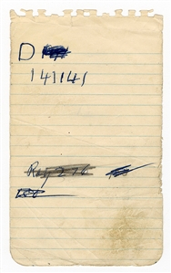 Shoeless Joe Jackson Handwritten Notes (Beckett)