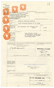 The Beatles Signed Individual Stock Certificate Contracts for 1969 Sale of NEMS Publishing with Queenie Epstein! (Caiazzo)