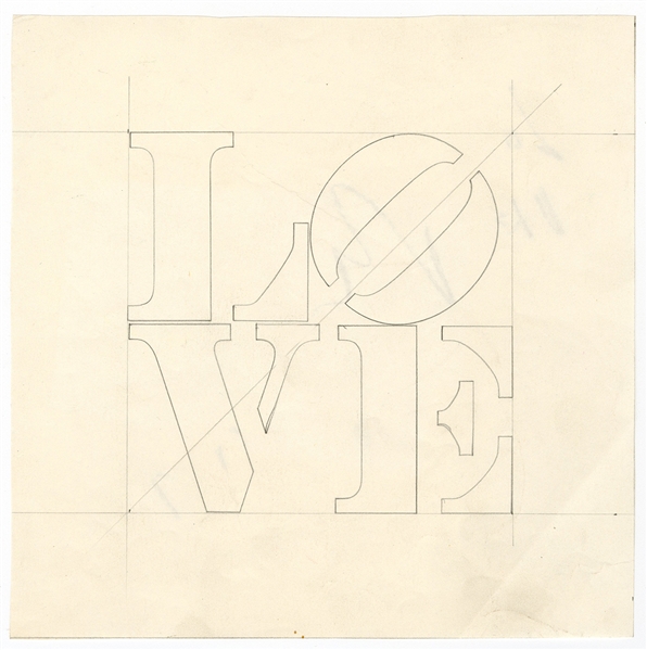 Robert Indiana Signed and Hand-Drawn Iconic "LOVE" Sketch